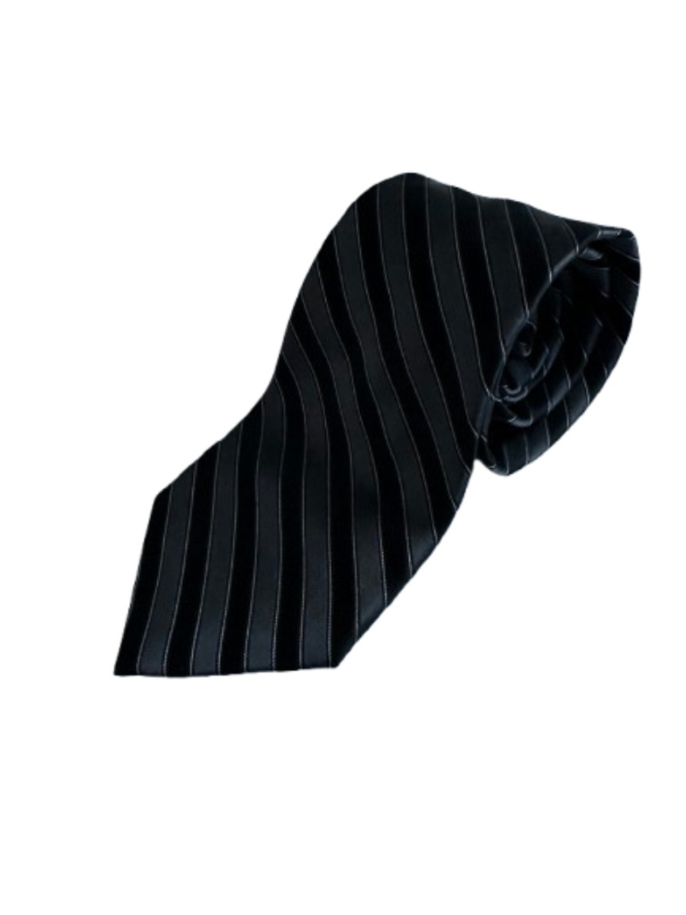 Calvin Klein Classic Black & Gray Pinstripe Silk Tie - Business/Formal Occasions